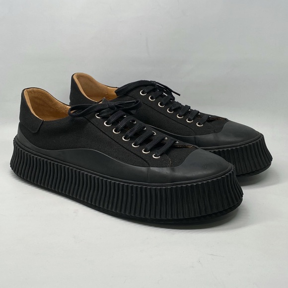 Jil Sander Platform Canvas Low-Top Sneakers size 44/us size 11 - Picture 1 of 12